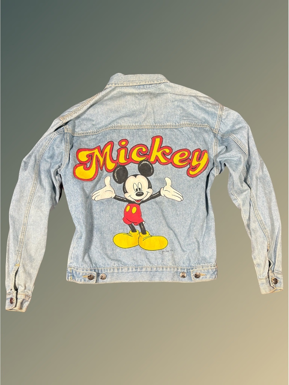 Vintage 90s Mickey Mouse Jerry Leigh Denim Jacket Light Wash S Disney Retro